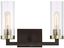 Kinston Aged Bronze 2-Light Vanity Sconce with Clear Glass