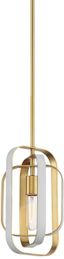 Aureum Matte White and Honey Gold Drum Pendant Light