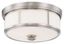 Elegance Brushed Nickel Flush Mount with Etched Opal Glass, 2-Light