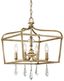 Elegant Brio Gold 4-Light Pendant with Faceted Crystal Accents