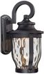 Black Aluminum LED Outdoor Wall Lantern with Clear Hammered Glass