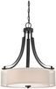 Translucent Sliver Linen Shade 3-Light Sand Coal Pendant