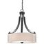 Translucent Sliver Linen Shade 3-Light Sand Coal Pendant