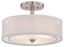 Brushed Nickel 3-Light Drum Semi-Flush Mount Ceiling Light