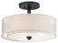 Sand Coal Translucent Silver Linen Drum Semi Flush Mount Light