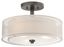 Cosmopolitan Smoked Iron 3-Light Drum Ceiling Light with Glass Diffuser