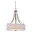 Brushed Nickel 3-Light Drum Pendant with Glass Shade