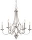 Elegant Brushed Nickel 6-Light Chandelier with Crystal Accents