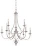 Elegant Brushed Nickel 9-Light Candelabra Chandelier with Clear Glass