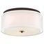 Bronze and Glass 3-Light Drum Flush Mount Ceiling Fixture