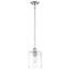 Transitional Mini Polished Nickel Pendant with Clear Glass Shade