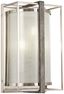 Brushed Nickel and Shale Wood 3-Light Cylinder Sconce