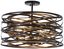 Elegant Vortic Flow Drum Pendant in Dark Bronze with Mosaic Gold Interior, 20"