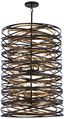 Vortic Flow Dark Bronze and Mosaic Gold 10-Light Pendant