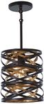 Mini Vortic Flow Dark Bronze & Mosaic Gold 1-Light Pendant