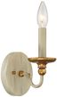 Farmhouse White & Gilded Gold Leaf Steel Dimmable Sconce