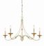 Farmhouse White and Gilded Gold Leaf 5-Light Chandelier