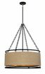 Windward Passage Soft Brass and Coal 6-Light Drum Pendant