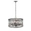 Weathered Iron 20" Drum Chandelier with Adjustable Chain