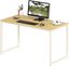 Oak 40-Inch Rectangular Computer Desk with Steel Frame