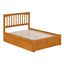 Light Toffee Full Wood Platform Bed with Storage Drawers and Headboard