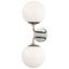 Elegant Polished Nickel Dual-Light Wall Sconce with White Glass Shade