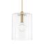 Aged Brass Clear Glass 1-Light Pendant