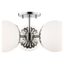 Elegant Opal Matte Globe 3-Light Semi-Flush in Polished Nickel