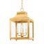 Vintage Gold Leaf 4-Light Glass Pendant