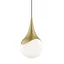 Ariana Aged Brass 1-Light Pendant with Opal Glossy Glass Shade