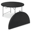 MoNiBloom 4ft Black Plastic Round Folding Table with Steel Frame