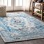 Modern Vintage Medallion Blue Synthetic 4' x 6' Area Rug