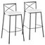 Charlotte 30" Black Metal and White Faux Leather Barstools