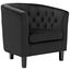 Elegant Black Velvet Barrel Accent Chair with Espresso Wood Legs