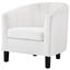 Elegant White Velvet Barrel Accent Chair with Channel Tufting