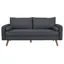 Mid-Century Modern Gray Fabric Sofa with Splayed Wood Legs