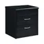 Black MDF 2-Drawer Nightstand with Metal Pulls