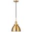 Elegant Madison 12" Brass Bowl Pendant with Polished Nickel Finish