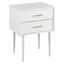 White Mid-Century Modern 2-Drawer Wood End Table