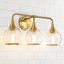 Gold Dimmable 3-Light Vanity Fixture with Clear Glass Shades