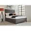 King Gunmetal Solid Wood Panel Bed with Storage