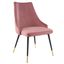 Dusty Rose Velvet Tufted Dining Side Chair with Metal Legs