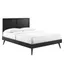 Alana Black Queen Wood Platform Bed with Splayed Legs