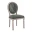 Natural Gray Upholstered Velvet Side Chair with Wood Frame