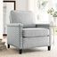 Ashton Light Gray Fabric Accent Chair with Nailhead Trim