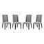 Light Gray Upholstered Leather and Wood Side Chair