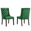 Elegant Emerald Velvet Upholstered Side Chair with Wood Frame