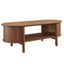 Walnut Oval Coffee Table with Open Storage and Fluted Sides