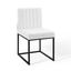 Black and White Channel Tufted Upholstered Dining Chair