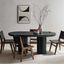 Caspian 72" Black Oval Concrete Dining Table with Double Pedestal Base